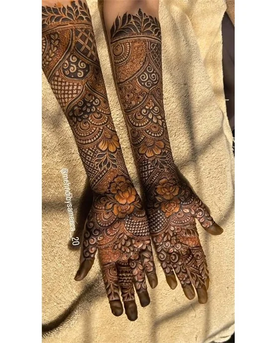 Twist And Loop Intricate Modern Full Hand Mehndi Design Formation
